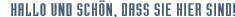 Hallo und sch&ouml;n, dass Sie hier sind!